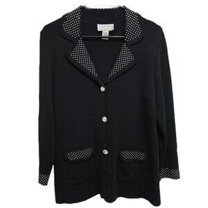 1359 Victor Costa Occasion 80's Vintage Rhinestone Embellished Cardigan Sz.M